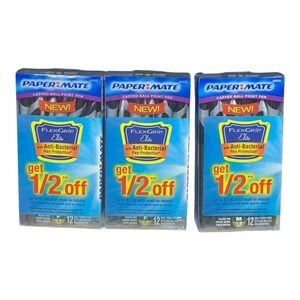 3 12-packs of Papermate 88108 Flex Grip Elite 0.8mm Capped Ballpoint Pens